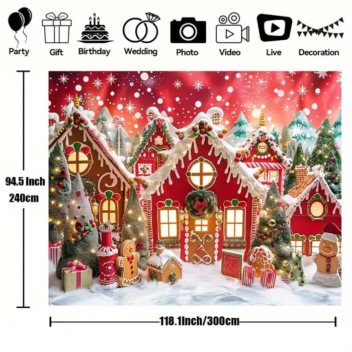 Photographie de fond de maison de pain d'épice de Noël