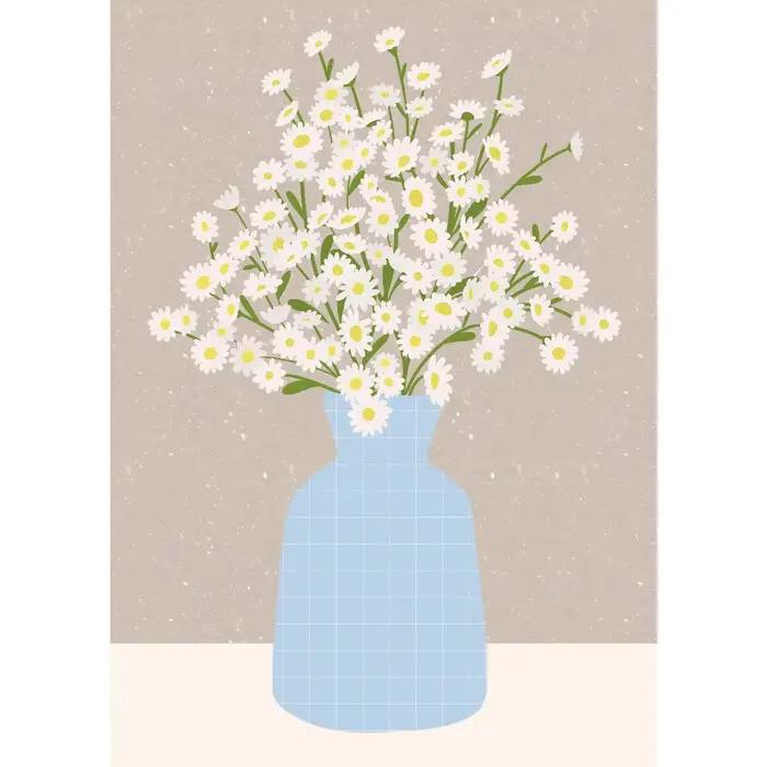 Affiche d'art de vase à fleurs de jardin