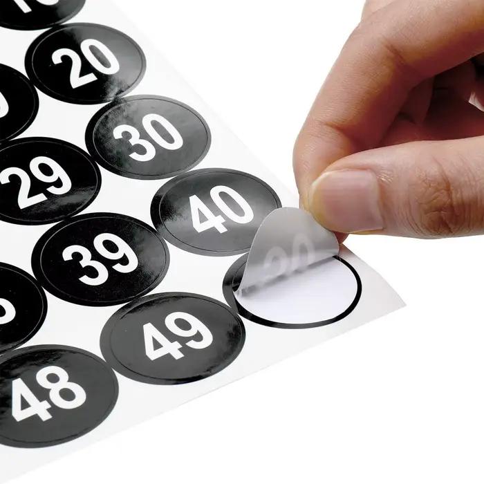 3 autocollants numérotés