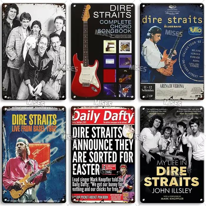 MISES Rock Band affiche en métal DIRE STRAITS bande Plaque décorative signe en métal rouillé Plaque métallique maison Club cuisine métal étain signe
