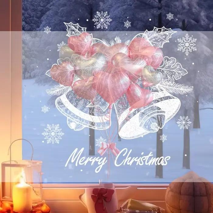Autocollant flocon de neige cloche blanche de noël