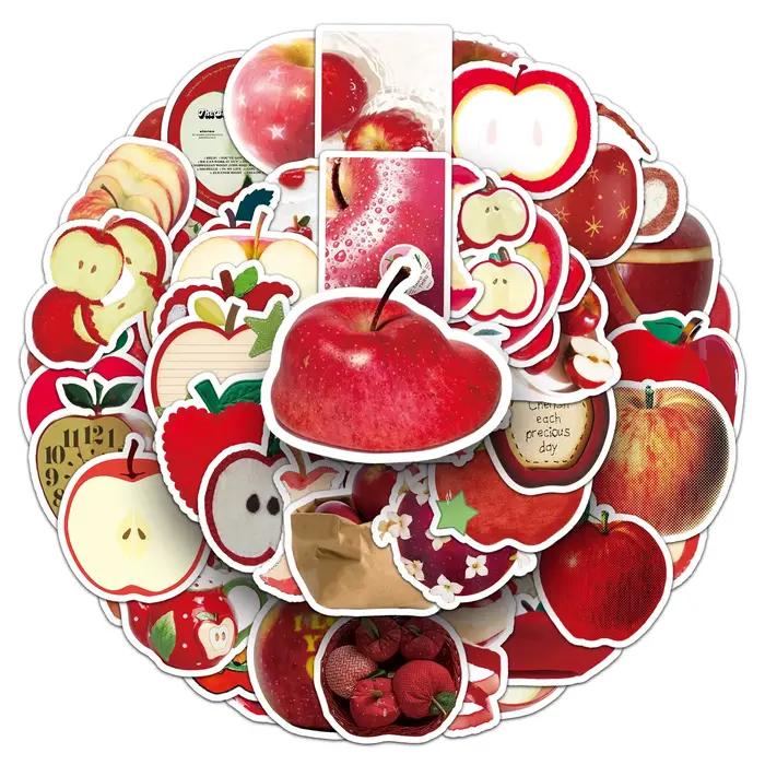 10/30/50PCS Rouge Pomme Dessin Animé Autocollants Graffiti Fruits BRICOLAGE Décoration Valise Ordinateur Portable