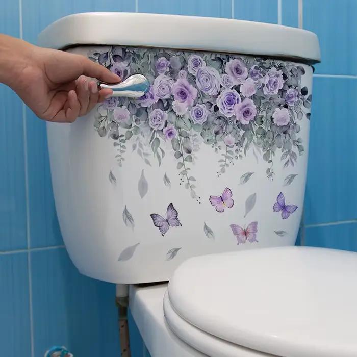 Autocollant mural plante fleur papillon