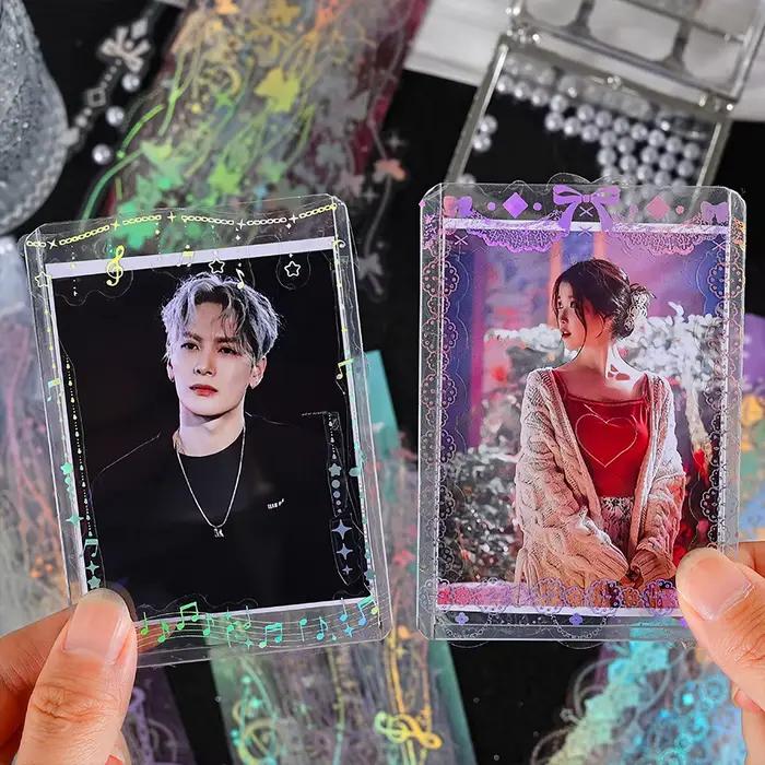 Pack d'autocollants décoratifs de Style coréen, 30 feuilles, autocollants d'estampage en feuille holographique mignons et élégants pour chargeur supérieur Kpop, journaux et plus encore