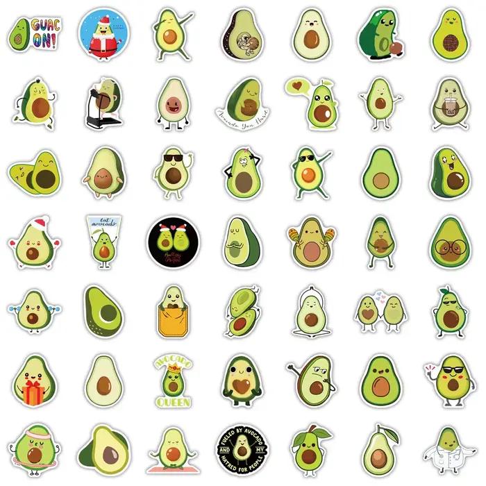 Autocollants d'avocat de dessin animé Kawaii