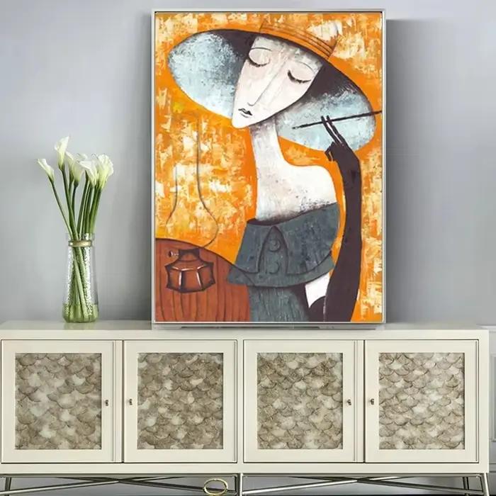 Affiche d'art abstraite Picasso pour homme jouant à un Instrument de musique