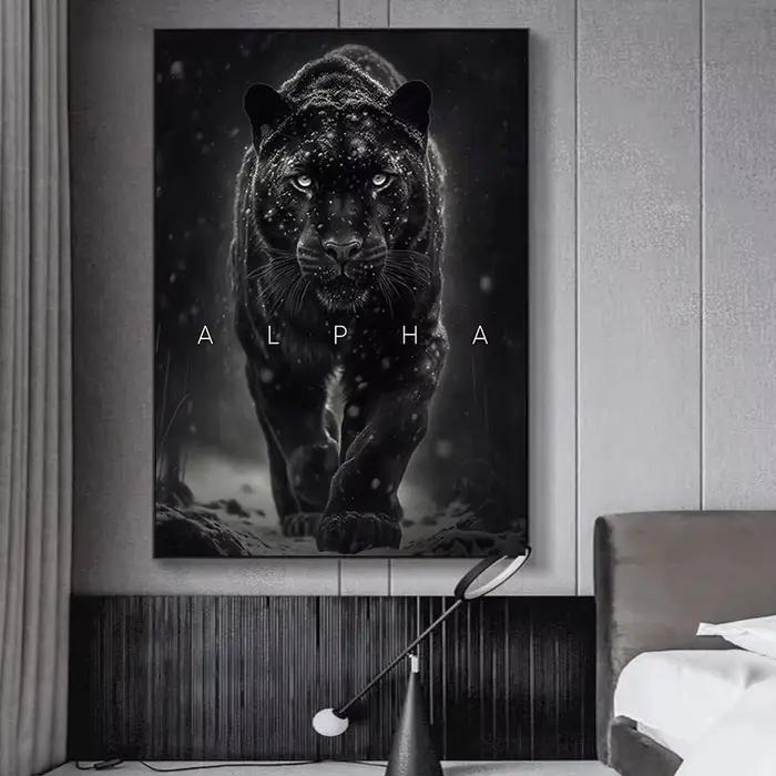 Affiches de motivation Lion panthère noire