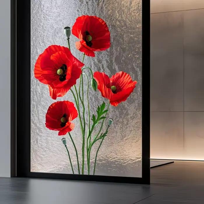 Autocollant mural en verre motif plante verte