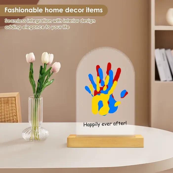 Kit d'empreintes de mains familial créatif, bricolage, décoratif personnalisé pour bébé animal de compagnie, cadre Photo, ornements de bureau, cadeau de noël en famille