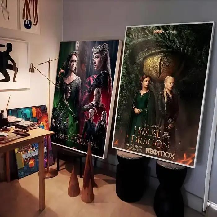 Affiche de film Game Of T-ThroneS W-Western D-Dragon