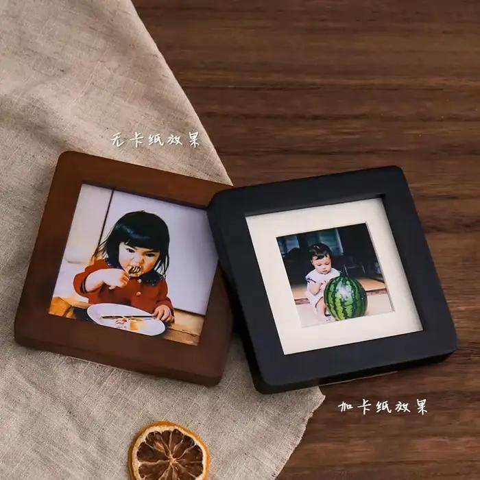 Mini cadre photo vintage créatif en bois, porte-cartes photo pour enfants et bébés, décoration intérieure, Porta Retrato