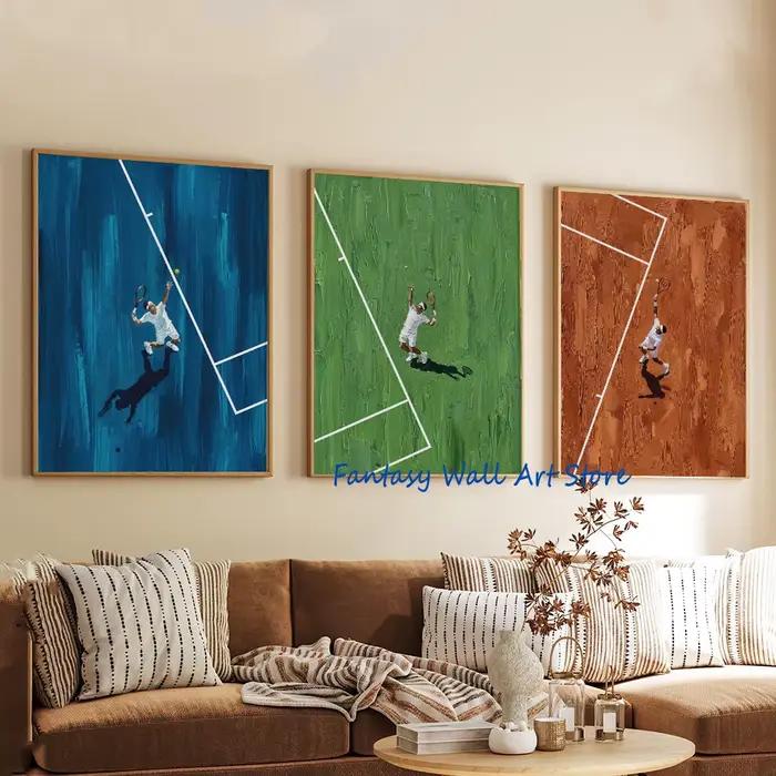 Affiche de tennis, peinture sur toile inspirée de la légende du sport