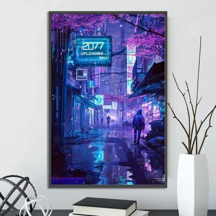 Affiches de ville Cyberpunk