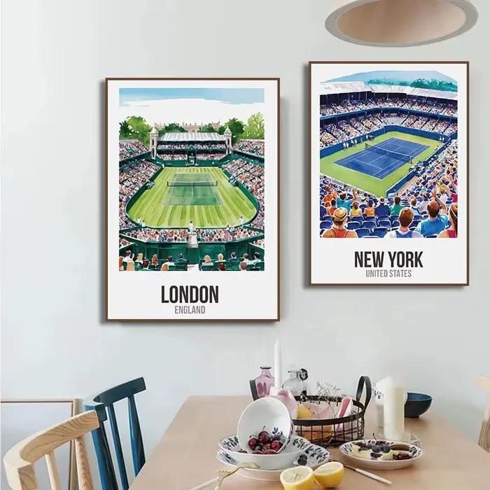 Affiche de tennis Grand Slam, impressions sur toile, art mural, New York, Londres, Australian Open, pour décoration de salon et de maison