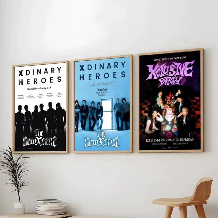 Peinture calligraphique de la groupe Kpop X-Xdinary Heroes, impression d'art mural esthétique moderne, décoration tendance pour chambre à coucher, cadeau pour la maison