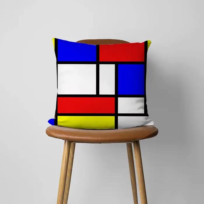 Peinture abstraite Piet Mondrian Art Simple pour chambre voiture café