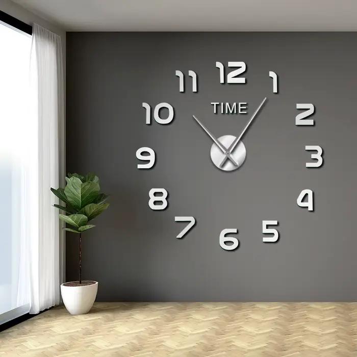 Horloge Murale 3D avec Effet Miroir
