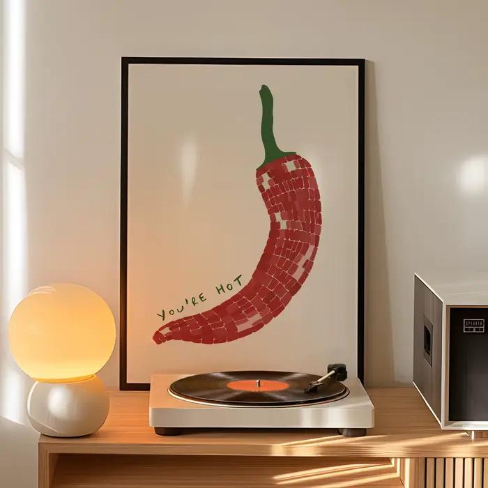 Chic vous êtes chaud rouge Chili poivre mur Art imprime toile peinture affiche photo pour salon lit enfants chambre décor à la maison