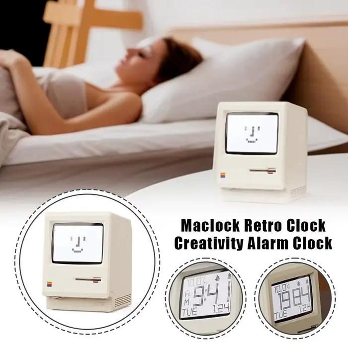 Maclock créatif rétro horloge alarme intelligente