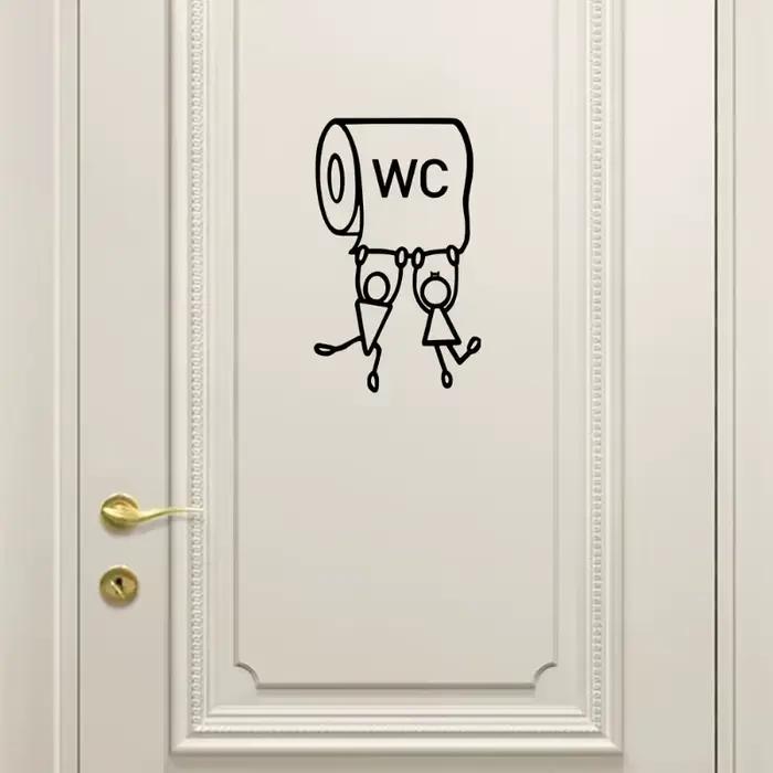 Autocollant mural «WC» en PVC