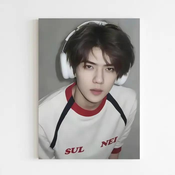 Affiche artistique autocollante du groupe de garçons EXO