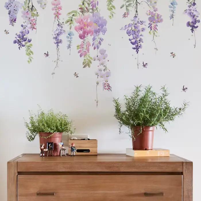 Autocollants muraux floraux plantes à fleurs