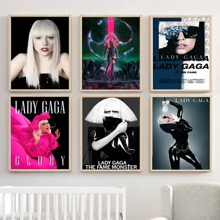 Lady Gaga – affiche d'album de musique chaude, autocollant Mural d'intérieur, affichage de chevet de chambre à coucher, décoration de maison, peinture sur toile