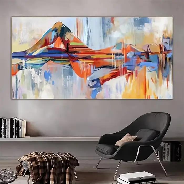 1 pièce d'impression sur toile de paysage de montagne abstrait