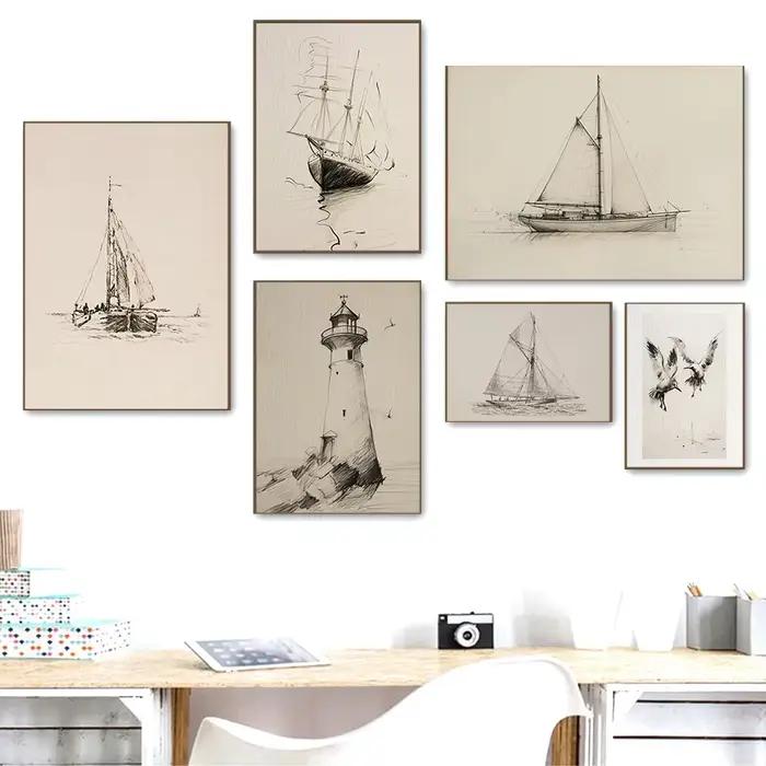 Affiche d'art vintage sur toile imprimée