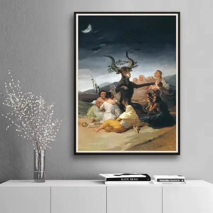 Affiche Vintage de sorcières Sabbath Francisco Goya
