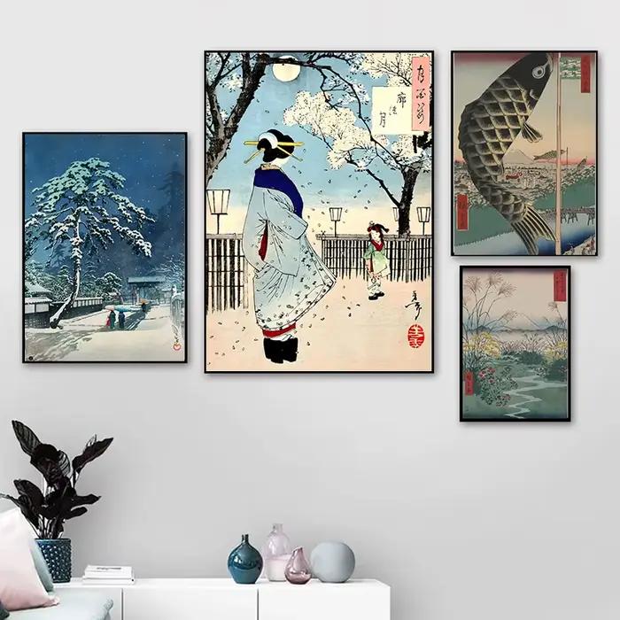 Paysage japonais ukiyo-e Kawase Hasui œuvres d'art affiche