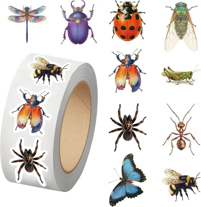 Ensemble d'autocollants insectes de dessin animé