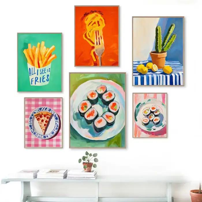 Affiche de fruits et vin alimentaires