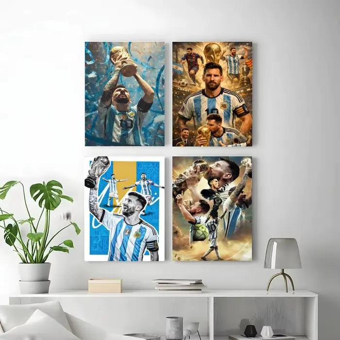Affiche autocollante de la star du football L-Lionel M-Messi