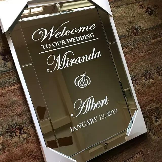 Miroir de bienvenue pour mariage en vinyle AZ657