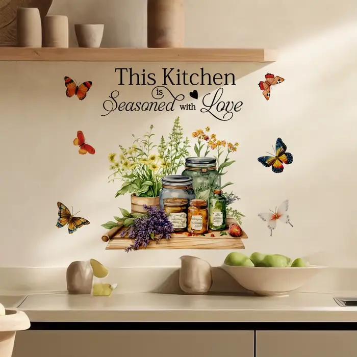 Autocollants muraux avec citations de cuisine