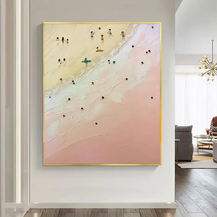 Peinture à l'huile sur toile de plage d'été