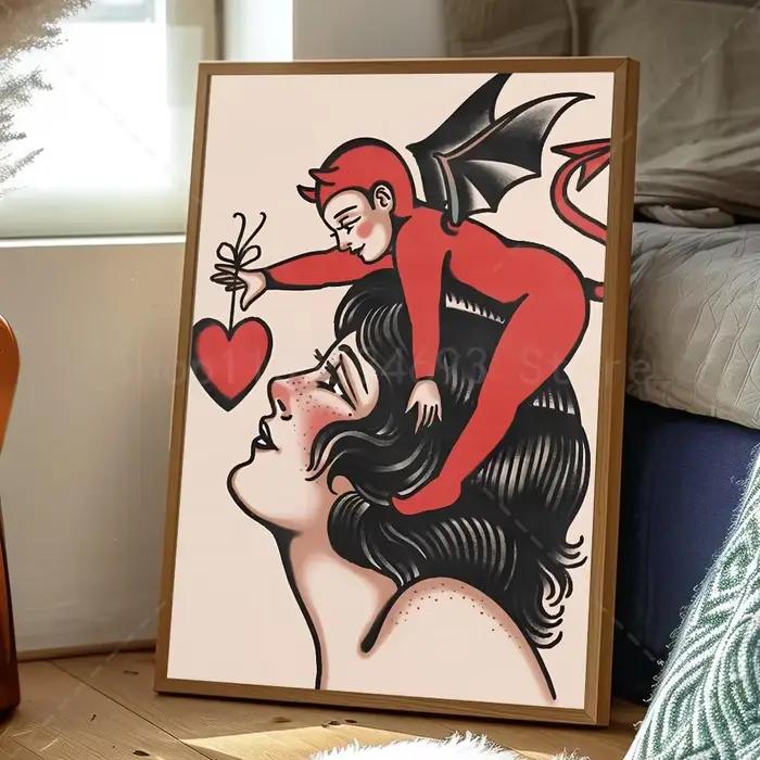 Affiche de fille Punk, l'amour de la sorcière est aveugle