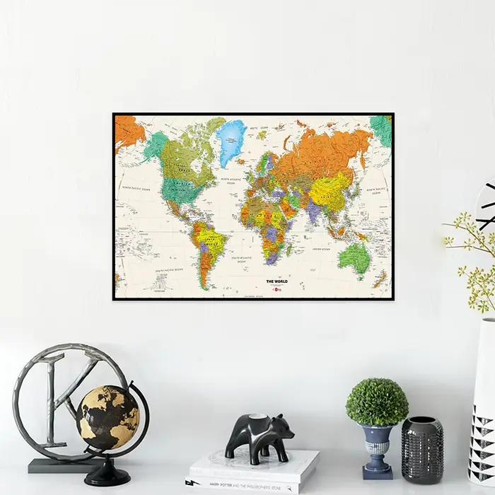 Affiches murales Vintage de carte du monde 59x42cm, imprimés d'art mural moderne, peinture sur toile, image pour l'éducation, fournitures scolaires et de bureau à domicile