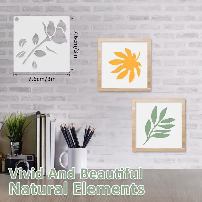 Ensemble de 60 pièces de modèles de peinture de plantes pour carte sur toile