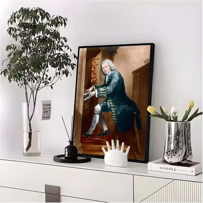Affiche de compositeur baroque Johann Sebastian Bach, de qualité supérieure, pour la maison, la salle, le Bar, le café, décoration murale, article cadeau