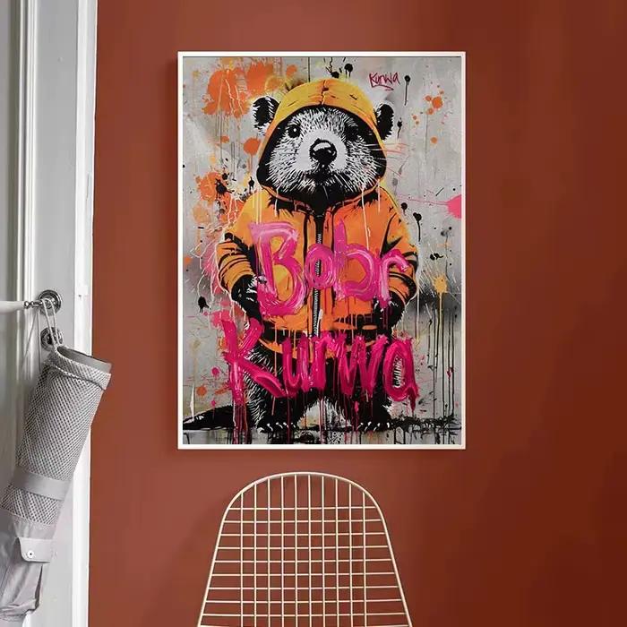 Banksy Pop Street Graffiti mur Art animaux toile affiches et imprimés Panda chien raton laveur peinture pour salon décor photo