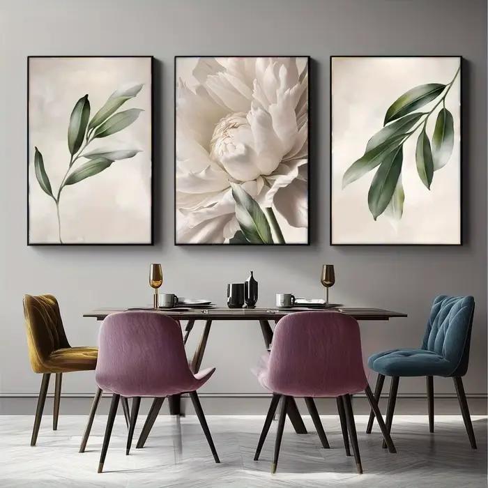 Art mural moderne pour la chambre - Art mural botanique minimaliste