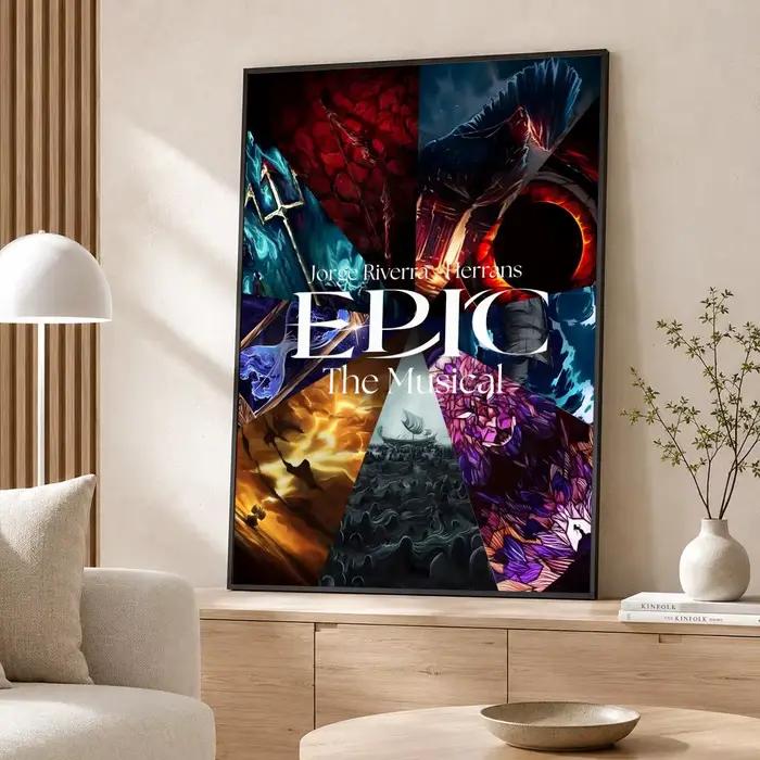 Affiche musicale épicée autocollante en papier imperméable