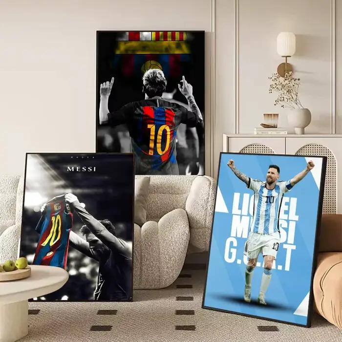 Affiche décorative murale de joueur de football légendaire M-Messi
