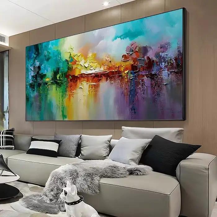 Peinture à l'huile de toile moderne faite à la main pour la décoration de salon