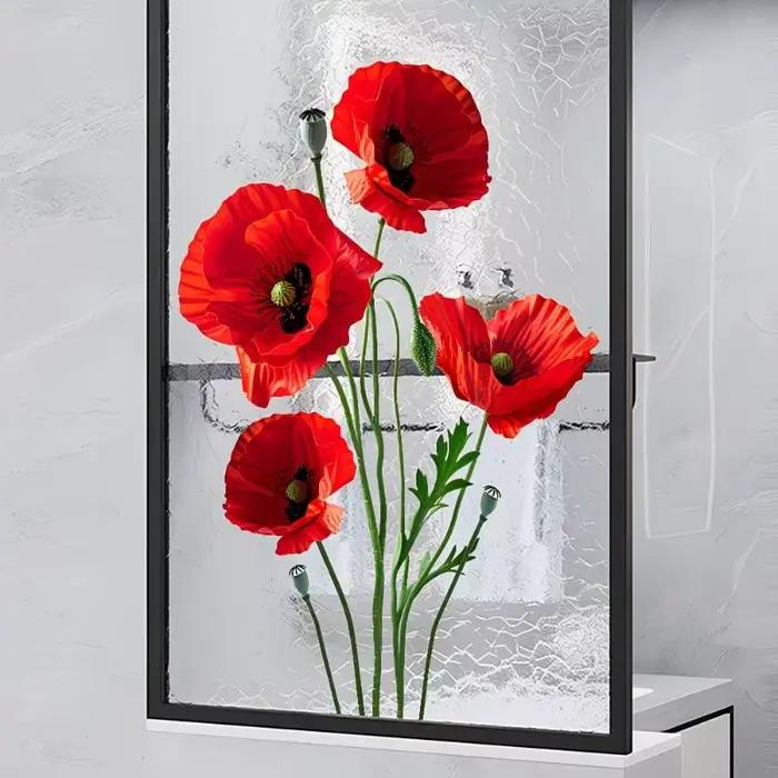 Autocollant mural en verre motif plante verte