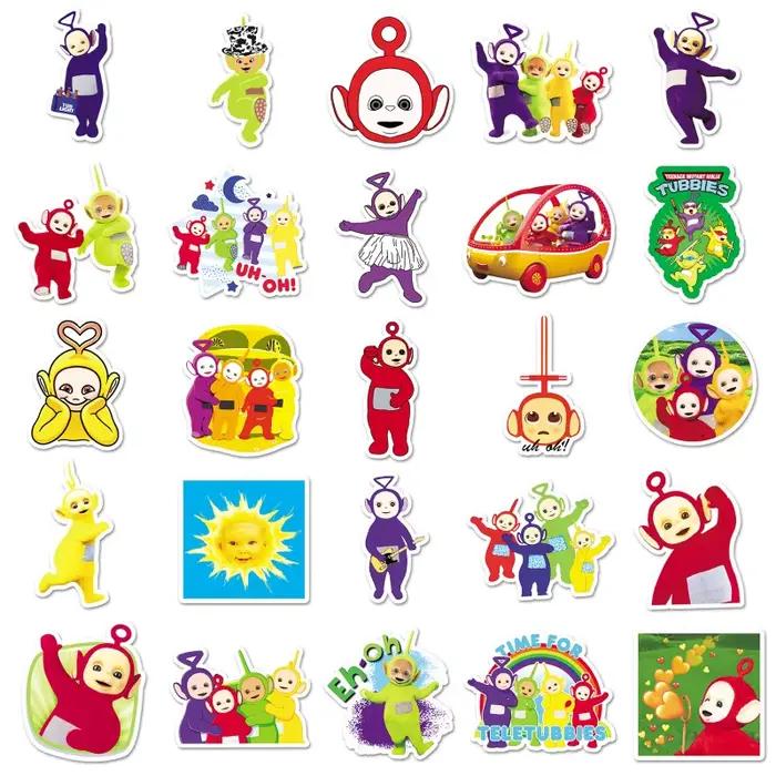 50 autocollants de dessins animés Teletubbies