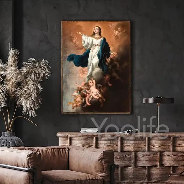 Peinture sur toile de Portrait de bébé de la vierge marie
