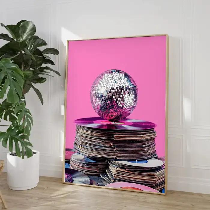 Affiche de boule Disco en vinyle